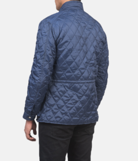 Mens Nelson Quilted Blue Windbreaker Jacket - JH0058