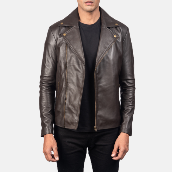 Mens Real Sheepskin Leather Noah Black Leather Biker Jacket - JH0113