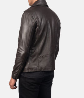 Mens Real Sheepskin Leather Noah Black Leather Biker Jacket - JH0113