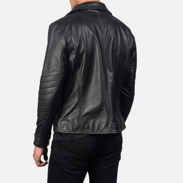 Mens Cowhide Leather Raiden Black Leather Biker Jacket - JH0049