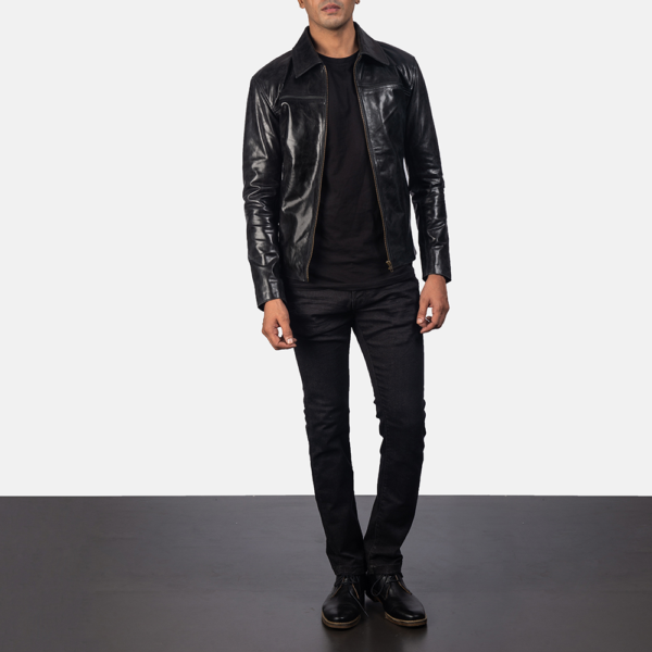 Unisex Mystical Black Leather Jacket - JH0005