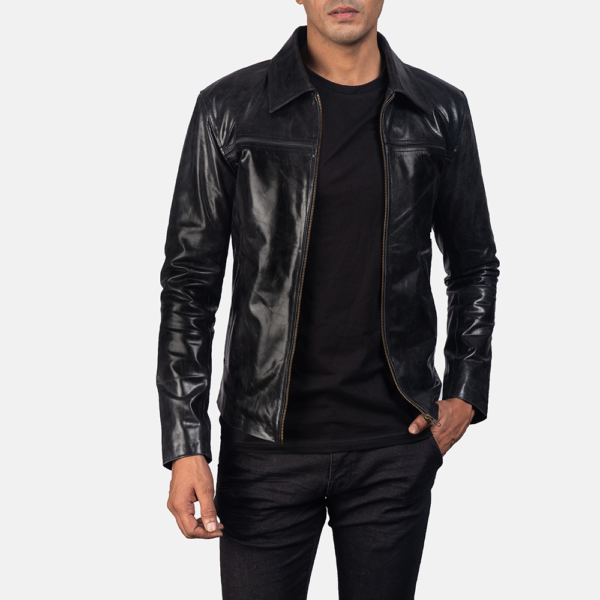 Unisex Mystical Black Leather Jacket - JH0005