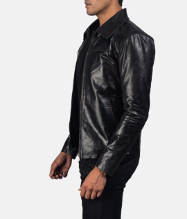 Unisex Mystical Black Leather Jacket - JH0005