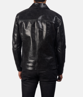 Unisex Mystical Black Leather Jacket - JH0005