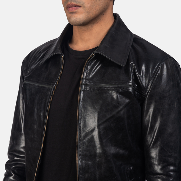 Unisex Mystical Black Leather Jacket - JH0005