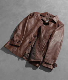 Mens Real Sheepskin Leather Vincent Alley Brown Leather Jacket - JH0053