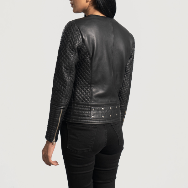 Womens Celeste Studded Black Leather Jacket - JH0065