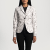 Womens Sheepskin Leather Donna Blake White Leather Blazer - JH0071