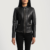 Womens Real Sheepskin Leather Haley Ray Black Biker Jacket - JH0068