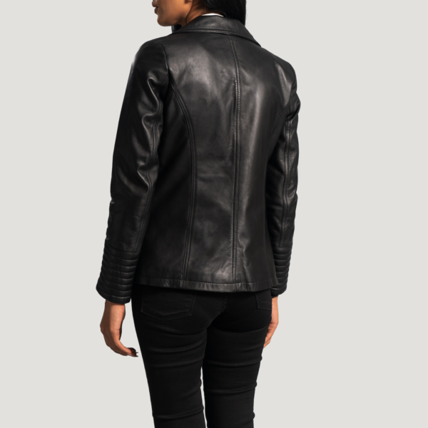 Womens Real Sheepskin Leather Selina Black Leather Blazer - JH0063
