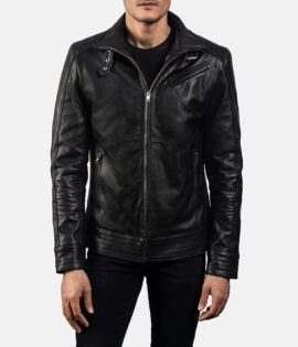 Mens Legacy Black Leather Biker Jacket