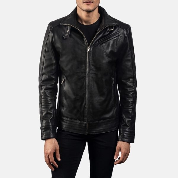 Mens Legacy Black Leather Biker Jacket