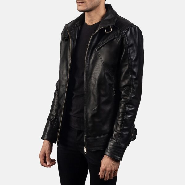 Mens Legacy Black Leather Biker Jacket