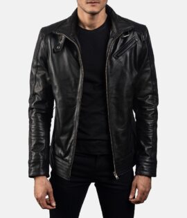 Mens Legacy Black Leather Biker Jacket