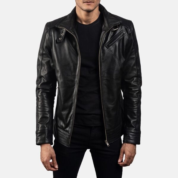 Mens Legacy Black Leather Biker Jacket