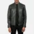 Mens Real Sheepskin Leather Ionic Green Leather Biker Jacket - JH0118
