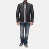 Mens Real Cowhide Leather Night Trooper Leather Jacket
