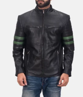 Mens Real Cowhide Leather Night Trooper Leather Jacket