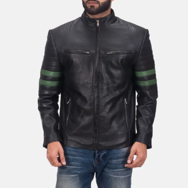 Mens Real Cowhide Leather Night Trooper Leather Jacket