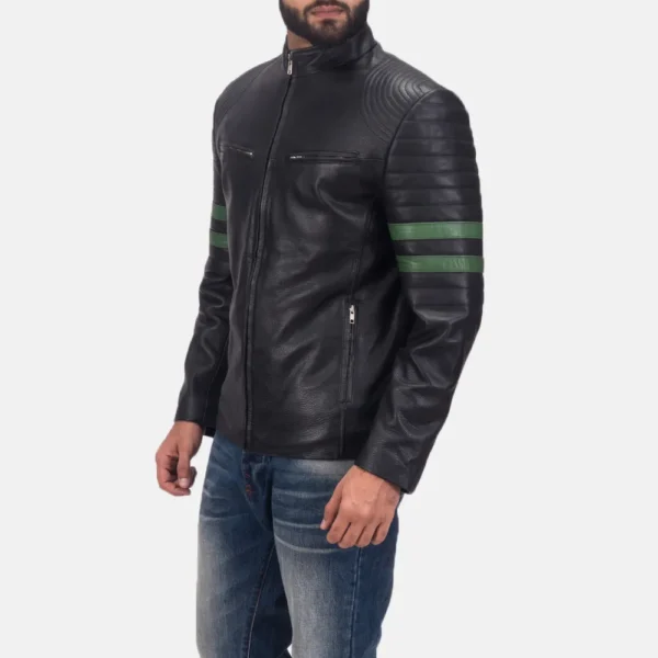 Mens Real Cowhide Leather Night Trooper Leather Jacket