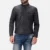 Mens Austere Matte Black Leather Biker Jacket - JH0127