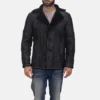 Mens Real Leather Furcliff Double Face Shearling Leather Coat - JH0123