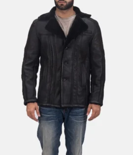 Mens Real Leather Furcliff Double Face Shearling Leather Coat - JH0123