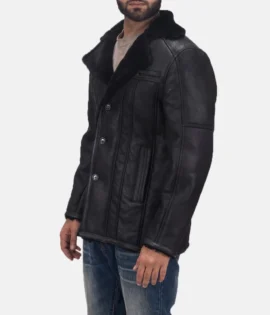 Mens Real Leather Furcliff Double Face Shearling Leather Coat - JH0123
