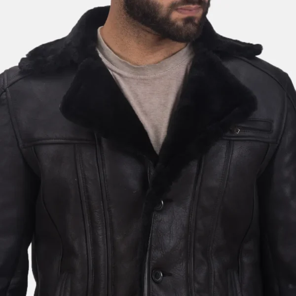 Mens Real Leather Furcliff Double Face Shearling Leather Coat - JH0123