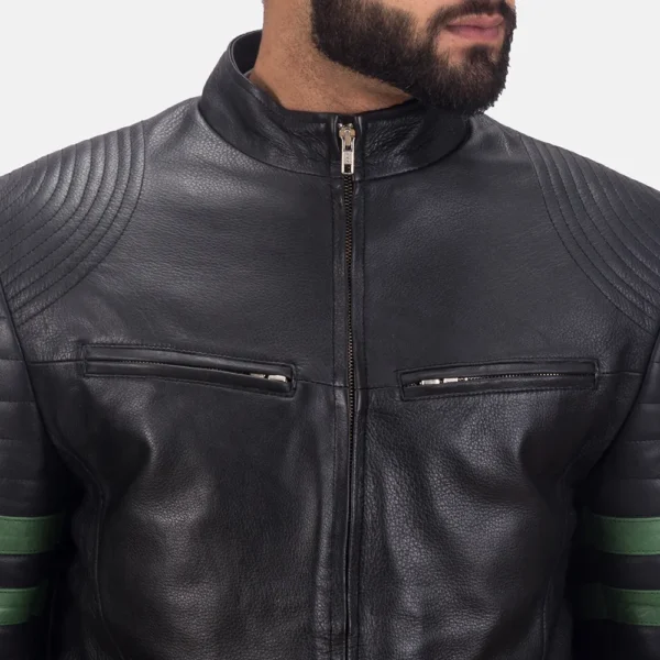 Mens Real Cowhide Leather Night Trooper Leather Jacket