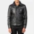 Mens Columbus Black Leather Bomber Jacket - JH0139