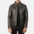 Mens Real Goatskin Leather Gatsby Distressed Brown Leather Jacket - JH0136