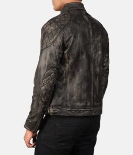 Mens Real Goatskin Leather Gatsby Distressed Brown Leather Jacket - JH0136