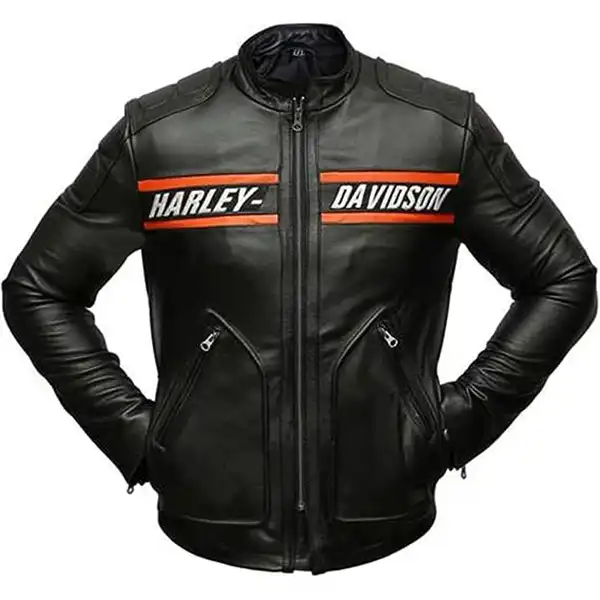 JILDISH Biker Leather Jacket – HD Bill Goldberg Black Motorcycle Jacket Men – Cafe Racer Leather Jacket Men