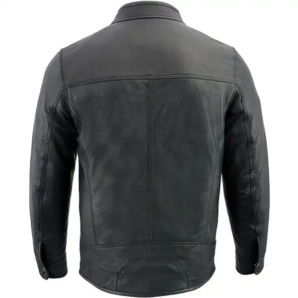 Milwaukee Leather SFM1866 Men's Classic Black Moto Leather Jacket with Zipper Front - Image 3