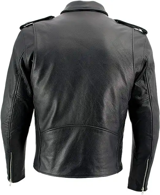 Xelement B7100 Men's 'Classic' Black TOP GRADE Leather Motorcycle Biker Jacket - Image 3