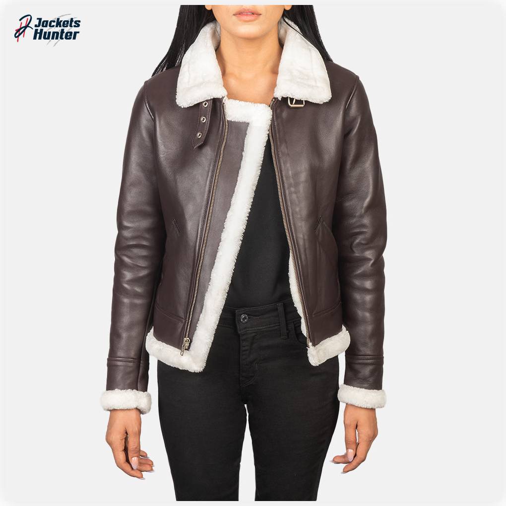 Sherilyn B-3 Maroon Leather Bomber Jacket